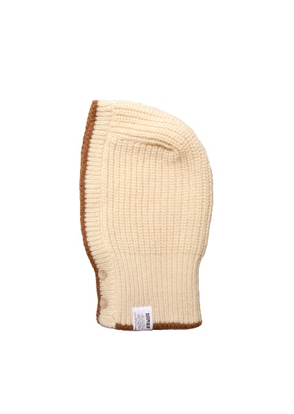 POINT COLOR KNIT IVORY/BROWN BARACLAVA